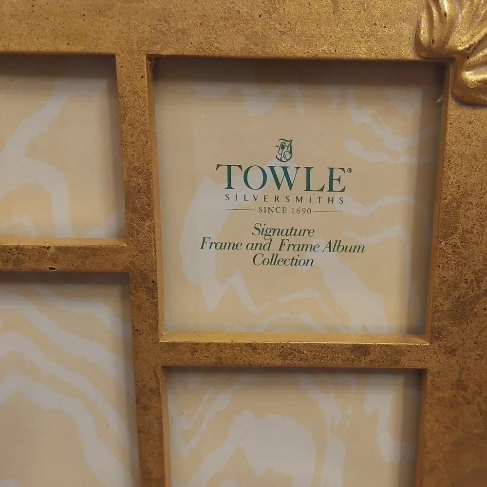 TOWLE Silversmiths gold leaf collage picture frame